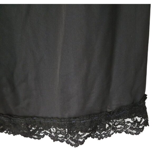 Antron Nylon 26" Black Half Slip Lace Hem Side Slit Vintage Size S-M - Picture 2 of 4